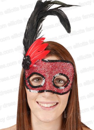 Fever Masquerade Eye Mask (Red & Black)